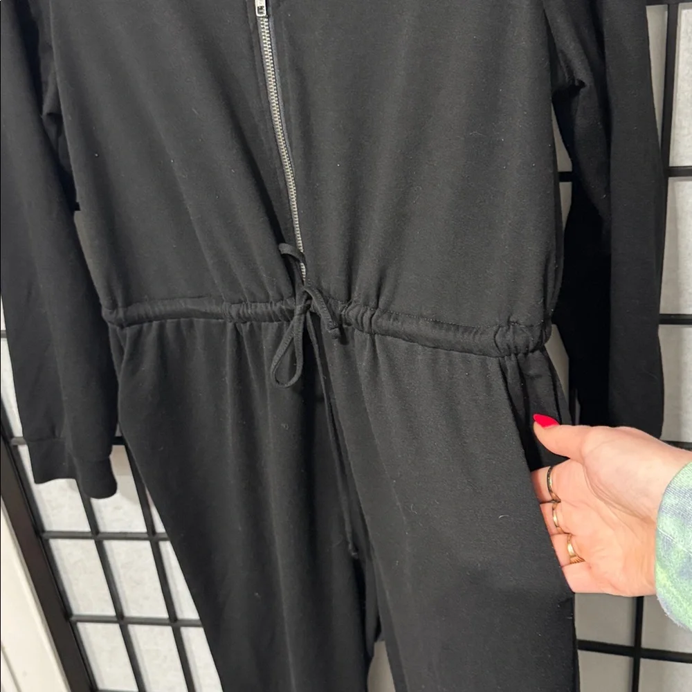 Torrid BLACK TERRY ZIP FRONT HOODED JUMPSUIT - Picture 10 of 11